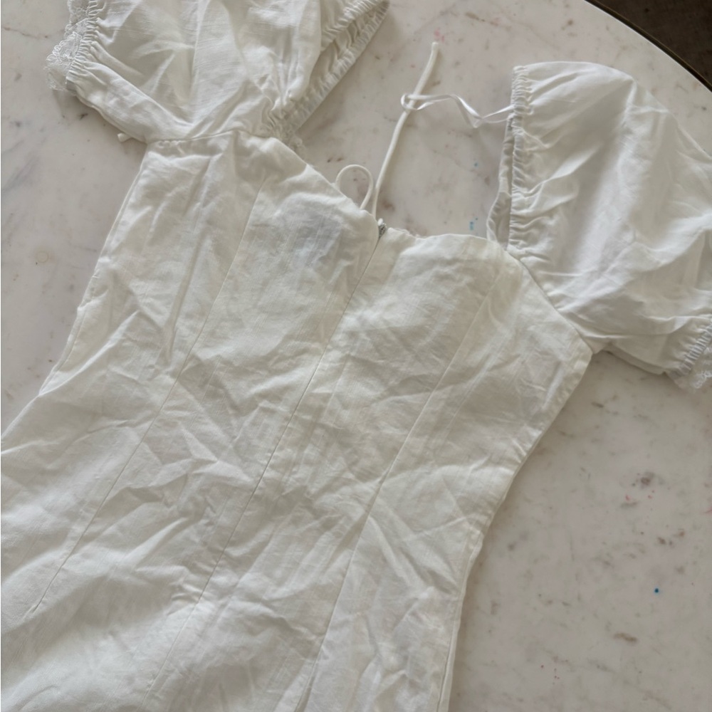 Princess Polly Ivory Lace-Trimmed Dress sz 6 - Picture 2 of 5